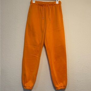 Bright Orange Fleece Sweatpants